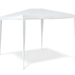 Gazebo da Esterno 2x3 m Telo in Raffia Bianco Rettangolare Acciaio