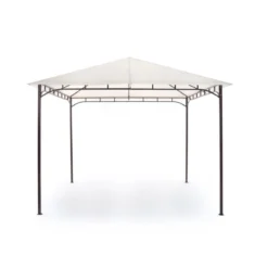 Gazebo da Giardino in Ferro 3x2 Copertura PVC Telo Spiovente Antivento Acqua