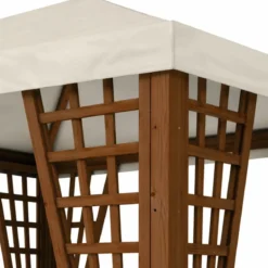 Gazebo da Giardino in Legno Impregnato 3x3 m Noce Copertura Removibile
