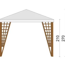 Gazebo da Giardino in Legno Impregnato 3x3 m Noce Copertura Removibile