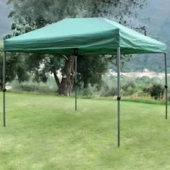 Gazebo da Giardino Pieghevole 3x4,5 Verde in Acciaio Resistente
