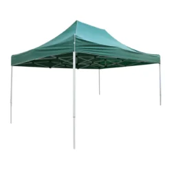 Gazebo da Giardino Pieghevole 3x4,5 Verde in Acciaio Resistente