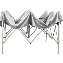 Gazebo da Giardino 3x3 a Fisarmonica Impermeabile Bianco con Sacca