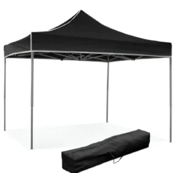 Gazebo da Giardino 3x3 a Fisarmonica Impermeabile Nero con Sacca