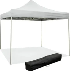 Gazebo da Giardino 2x2 a Fisarmonica Impermeabile Bianco con Sacca