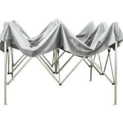 Gazebo da Giardino 2x2 a Fisarmonica Impermeabile Bianco con Sacca
