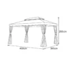 Gazebo da Giardino 3x4 Alluminio Avorio con Tende e Zanzariere