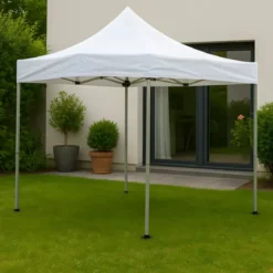 Gazebo da Giardino 3x3 Bianco Pieghevole in Alluminio