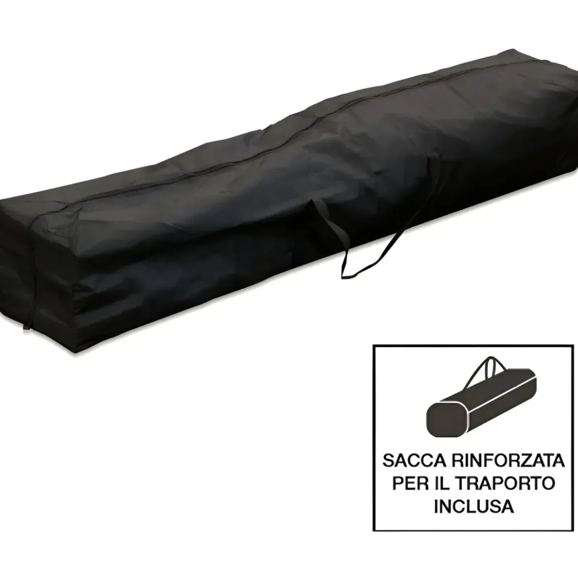 Gazebo da Giardino 3x3 Fisarmonica Altezza Regolabile Bianco Sacca