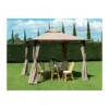Gazebo Ecru 3x3 Ferro Battuto da Esterno Giardino con Teli Tende Pareti Laterali