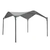 Gazebo Onda Grigio 3.5x3.5 in Ferro Battuto da Giardino Telo Poliestere