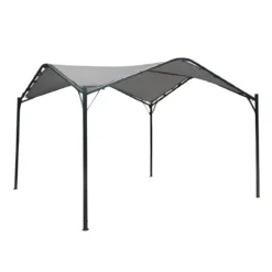 Gazebo Onda Grigio 3.5x3.5 in Ferro Battuto da Giardino Telo Poliestere