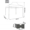 Gazebo per Giardino Eventi 290x440 cm Rettangolare Pieghevole Bianco