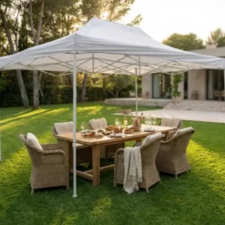 Gazebo per Giardino Eventi 290x440 cm Rettangolare Pieghevole Bianco
