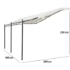 Gazebo Pergola Addossato 3x4 m Metallo Antracite Telo Ecrù