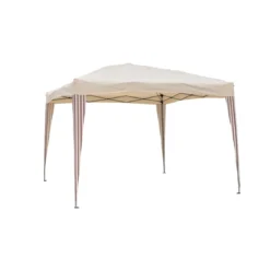 Gazebo 3x3 Beige a Fisarmonica Giardino Richiudibile Portatile Pieghevole Sacca