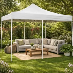 Gazebo 3x6 Chiusura Fisarmonica Impermeabile Bianco Altezza Regolabile