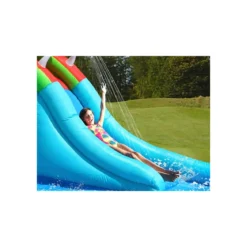 Giochi Gonfiabile Acquatico Bambini Coccodrillo Scivolo Canestro Spruzzi Acqua