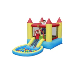 Gioco Gonfiabile per Bambini Castello Parco Acquatici Scivolo Saltarello Pompa