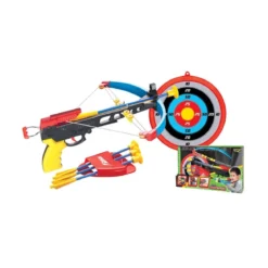 Gioco Set Balestra Bambini 3 Frecce Ventosa + Portafrecce + Bersaglio Punti 24cm