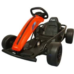 Go Kart Elettrico Rosso da 24V Macchina Drift Cavalcabile per Bambini