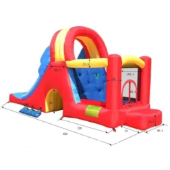 Gonfiabile per Bambini Castello Scivoli 600x215 con Gonfiatore Pompa