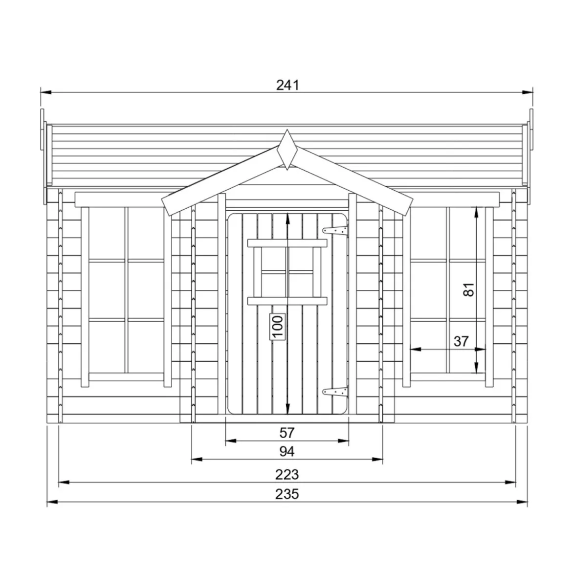 Grande Casetta Timbela per Bambini in Legno con Veranda da Giardino
