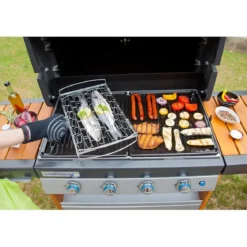 Guanto per Barbecue Campignaz 5 Dita Nero Protezione Calore 250°C