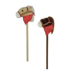Hobby Horse con Asta 80 cm in Legno per Bambini Suoni Realistici