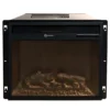 Insero Camino Elettrico da Incasso 1800 W Termostato Digitale Nero