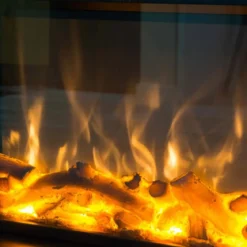 Inserto Camino Elettrico Realistico Incasso Parete Termostato Led Fuoco Finto