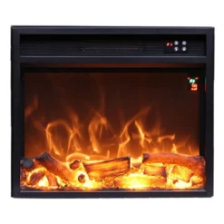 Inserto Camino Elettrico Realistico Incasso Parete Termostato Led Fuoco Finto