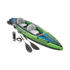 Intex Canoa Kayak Challenger 2 Posti 160 kg Gonfiabile Remi Pagaia da Pesca Mare