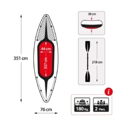 Intex Canoa Kayak Challenger 2 Posti 160 kg Gonfiabile Remi Pagaia da Pesca Mare