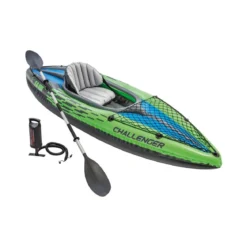 Intex Canoa Kayak 1 posto 100 kg Gonfiabile Pompa Gonfiaggio Remi da Pesca Mare