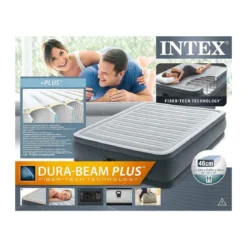 Intex Materasso Matrimoniale Floccato Letto con Pompa Materassino Gonfiabile