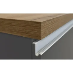 Isola Cucina 3 Ante Antracite Rovere 155x90x90 cm Legno Nobilitato