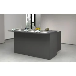 Isola Cucina 3 Ante Antracite Report 155x90x90 cm Legno Nobilitato
