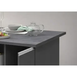 Isola Cucina 3 Ante Antracite Report 155x90x90 cm Legno Nobilitato
