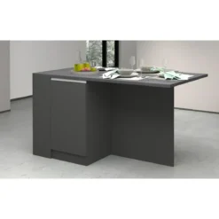 Isola Cucina 2 Ante Antracite Report 160x90x90 cm con Vani a Giorno