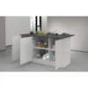 Isola Cucina 3 Ante Bianco Report 155x90x90 cm Legno Nobilitato