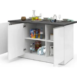Isola Cucina 3 Ante Bianco Report 155x90x90 cm Legno Nobilitato