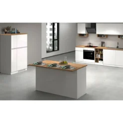 Isola Cucina 3 Ante Bianco Rovere 155x90x90 cm Legno Nobilitato