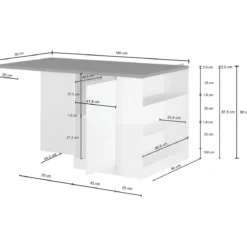 Isola Cucina 2 Ante Bianco Rovere 160x90x90 cm con Vani a Giorno