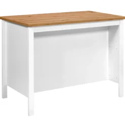 Isola da Cucina Bianco Rovere Tavolo Bar con 3 Cassetti Soft-Close