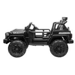 Jeep Elettrica Bambini 12V Gravity Nero Metallizzato 2 Posti Telecomando