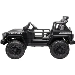 Jeep Elettrica Bambini 12V Gravity Nero Metallizzato 2 Posti Telecomando