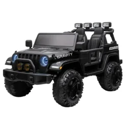 Jeep Elettrica Bambini 12V Gravity Nero Metallizzato 2 Posti Telecomando