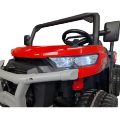 Jeep Elettrica per Bambini 24V Rosso 2 Posti 6 Ruote con MP3 e USB