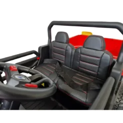 Jeep Elettrica per Bambini 24V Rosso 2 Posti 6 Ruote con MP3 e USB
